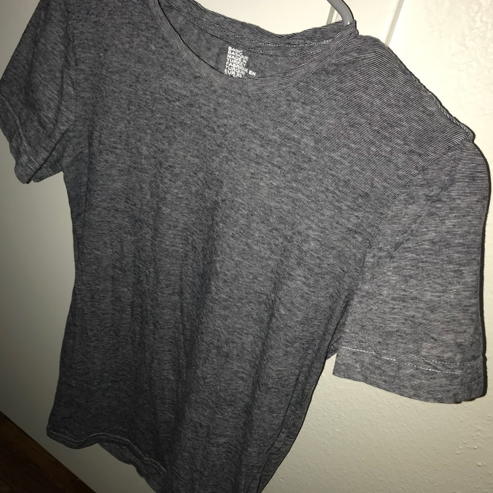 Black, White & Grey Striped Shirt